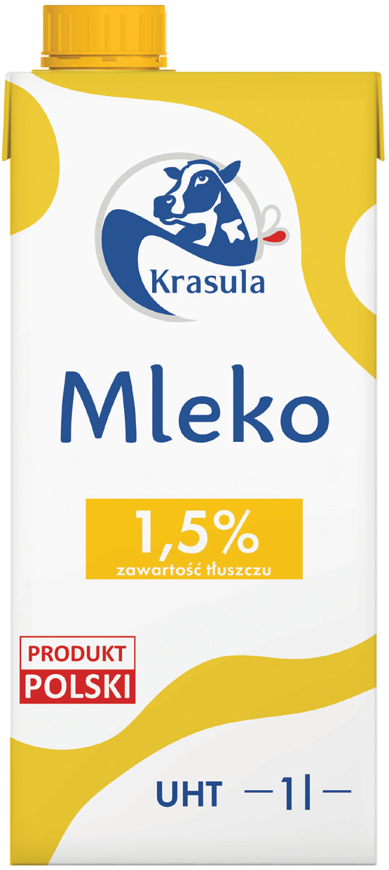 Mleko UHT 1,5% Krasula 1l widok główny