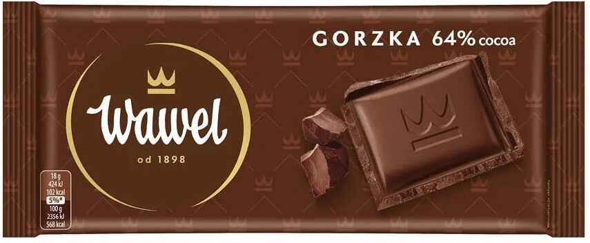 Czekolada gorzka 64% Wawel 90g widok 1