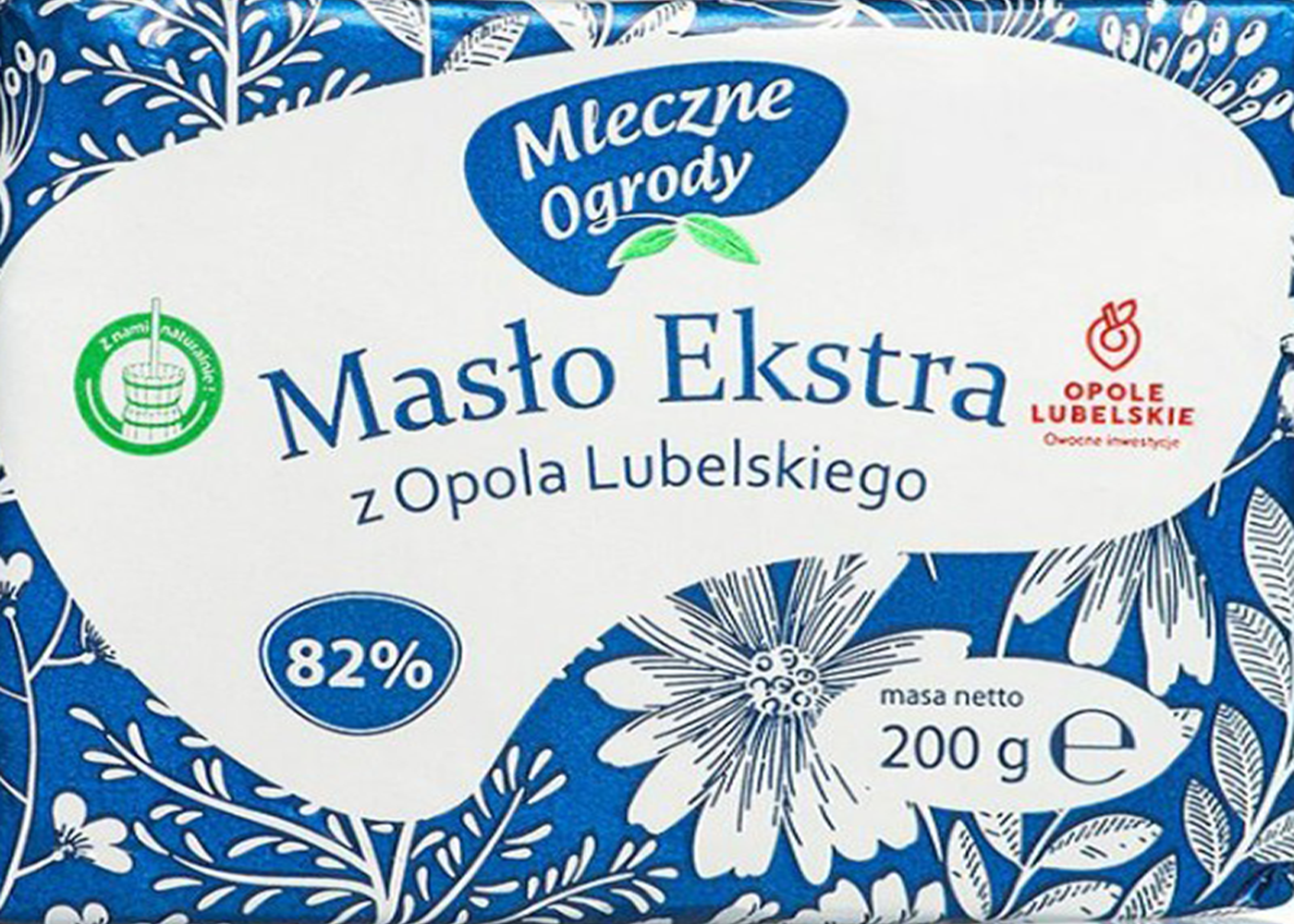 Masło ekstra 82% Mleczne Ogrody Kabako 200g widok 1