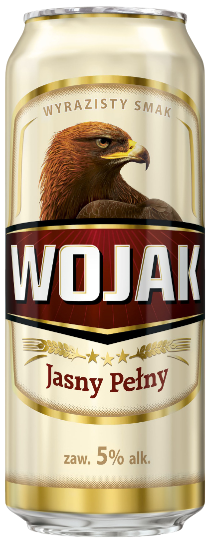 Piwo Wojak jasny pełny 0,5l 5% puszka widok 1