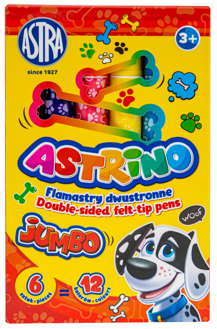 Flamastry dwustronne Jumbo Astrino 6szt 12kol SZ25 widok 1