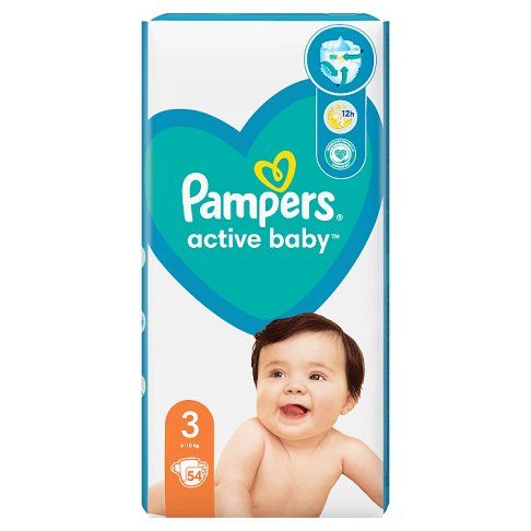 Pieluchy 3 midi 6-10kg active baby Pampers 54szt widok 2