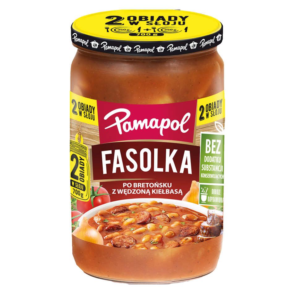 Fasolka po bretońsku z wędz. kiełbasą Pamapol 700g widok 1