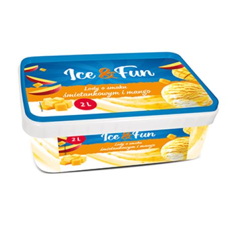 Lody o smaku śmietankowym i mango Ice&Fun 2l widok 2