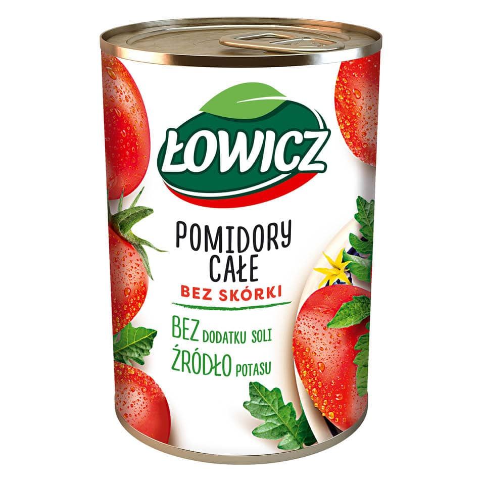 Pomidory całe bez skórki Łowicz 400/240g widok 1
