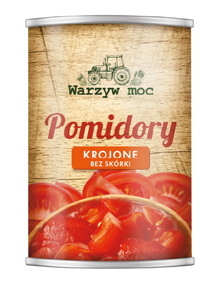 Pomidory krojone bez skórki Warzyw Moc 400/240g widok główny