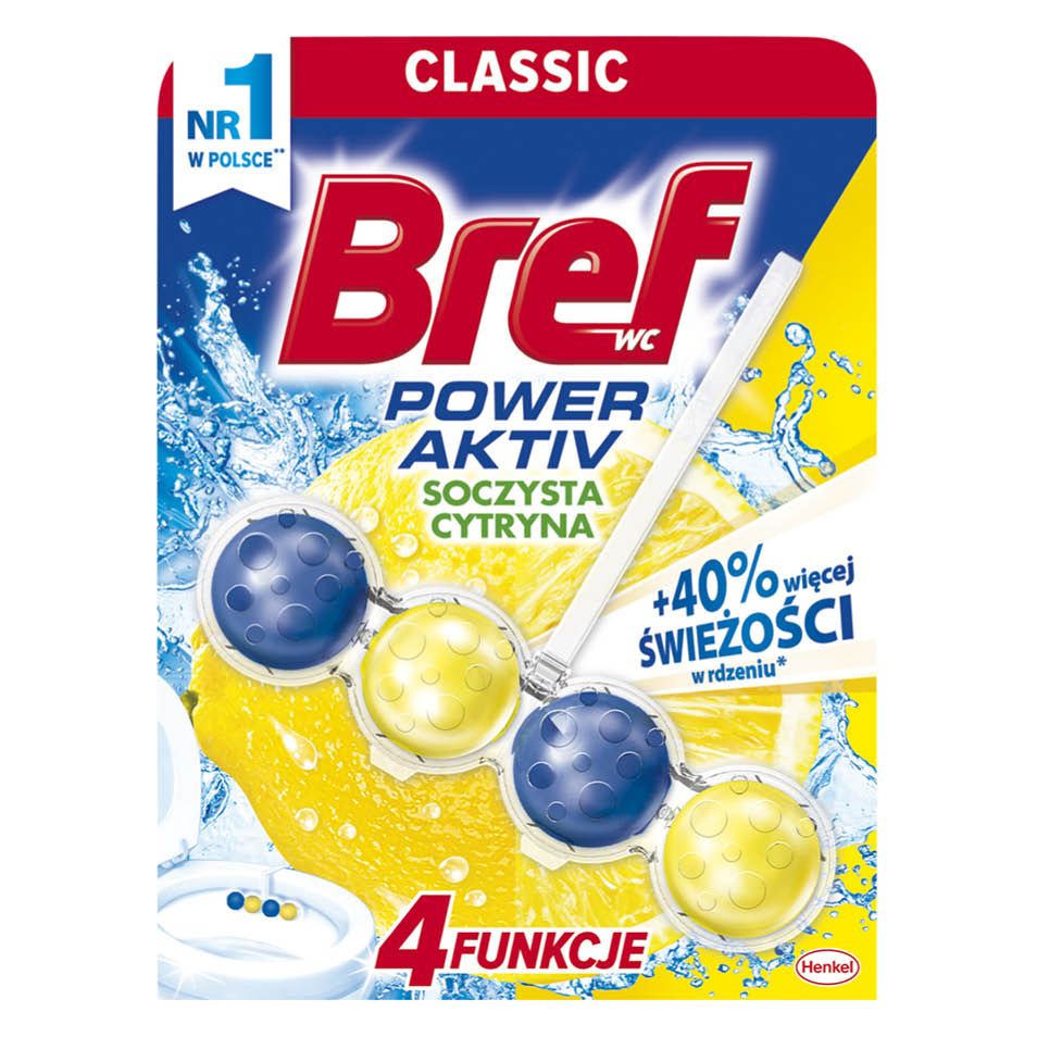 Zawieszka do wc Bref power aktiv cytryna 50g widok 1