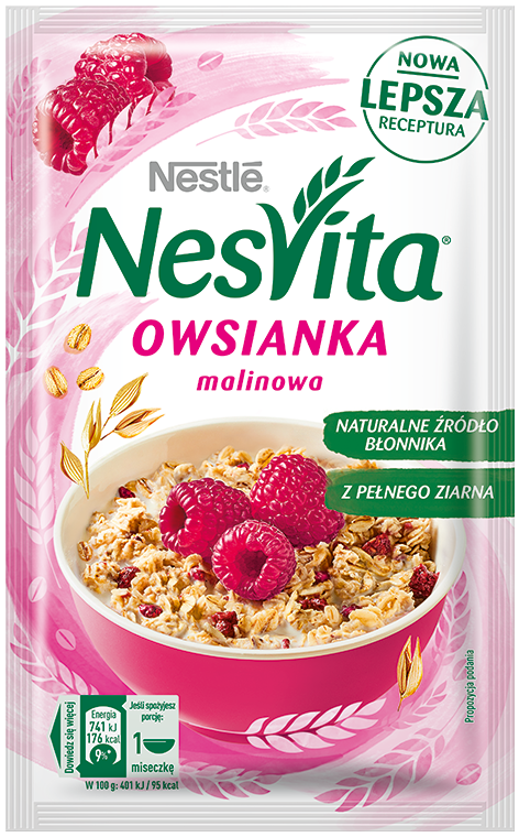 Owsianka o smaku malinowym Nesvita 45g widok 1