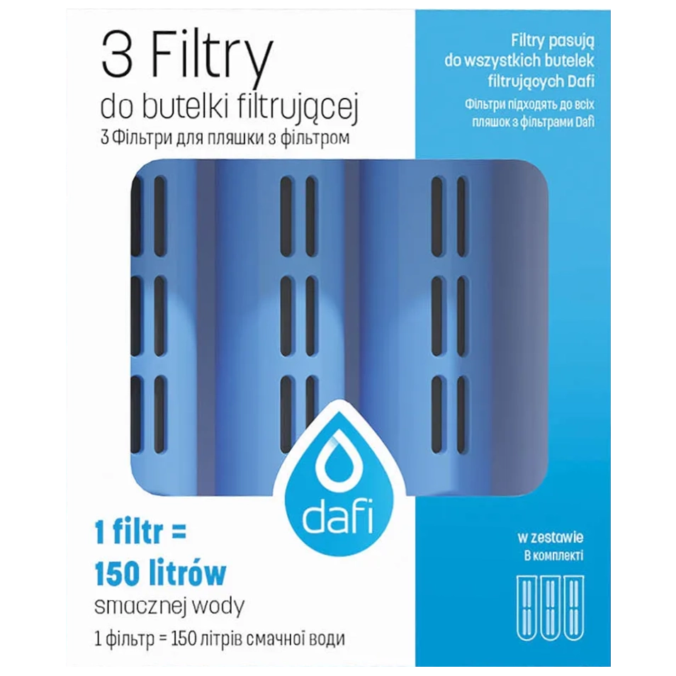 Zestaw 3 filtrów węglowych do butelki Soft i Solid widok 1