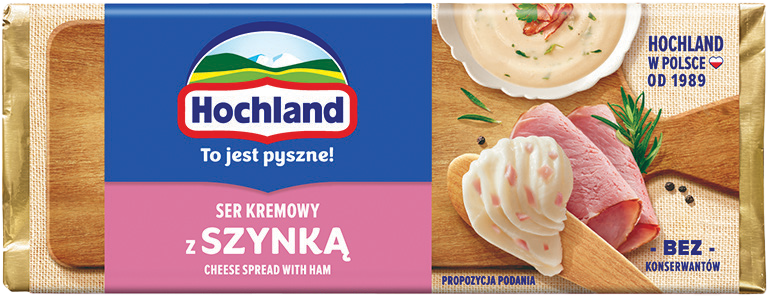 Serek topiony z szynką bloczek Hochland 90g widok 1