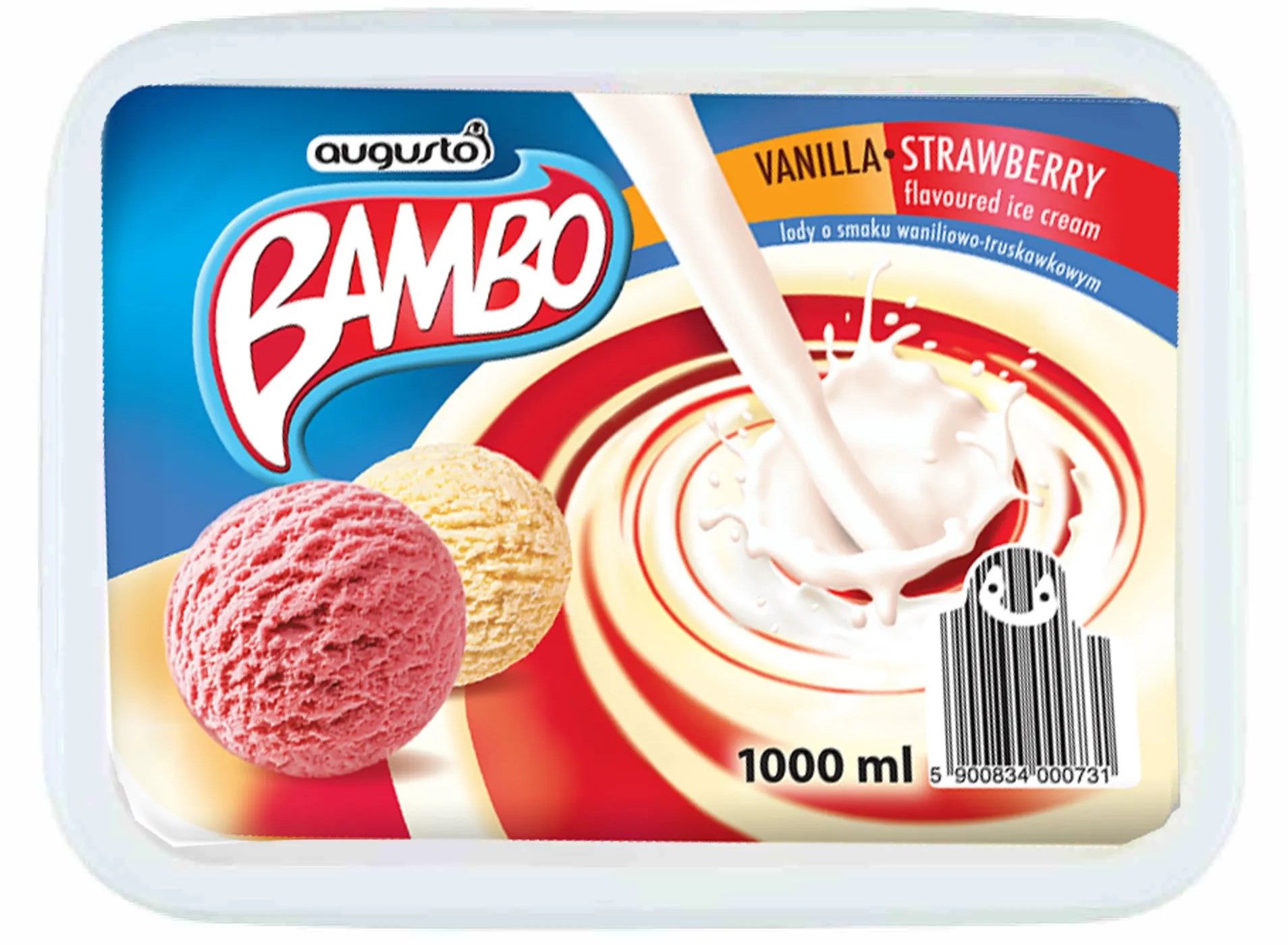 Lody Bambo wanilia truskawka Augusto 1l widok 1