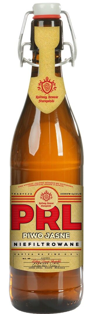 Piwo PRL jasne niefiltrowane 0,6l 4,7% but. bzzw. widok 1