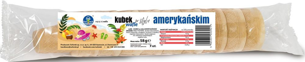 Wafle do lodów kubki Soforek 9szt 58g widok 1
