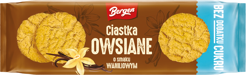 Ciastka waniliowe/kakaowe bez cukru Bergen 140g widok 2