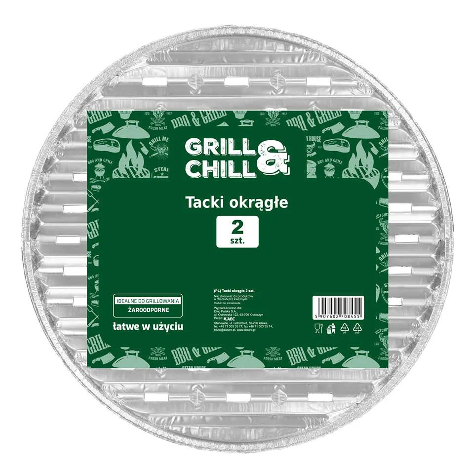 Tacki aluminiowe okrągłe Grill&Chill 2szt widok 1