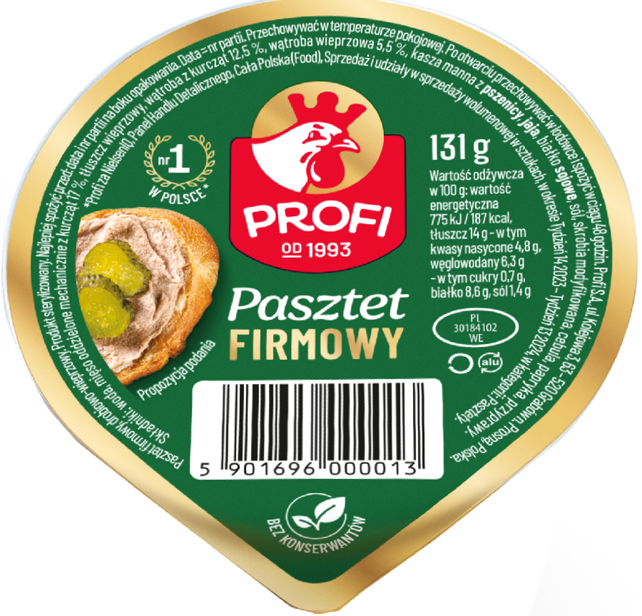 Pasztet drobiowy firmowy Profi 131g widok 1