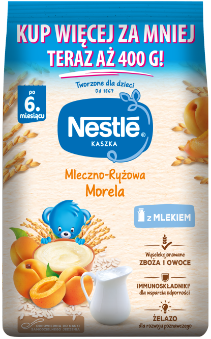 Kaszka mleczno-ryżowa morela Nestle 400g widok 1