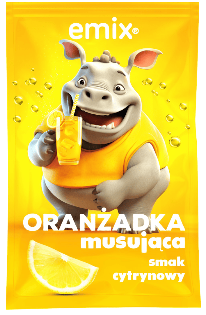 Oranżadka musująca w proszku cytrynowa Emix 16g widok 1