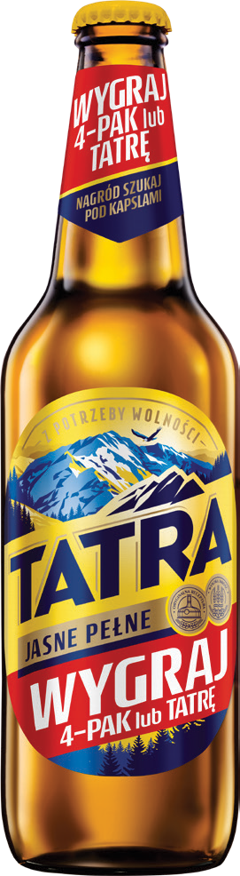 Piwo Tatra jasne pełne 0,5l 6% but. zw. widok główny 