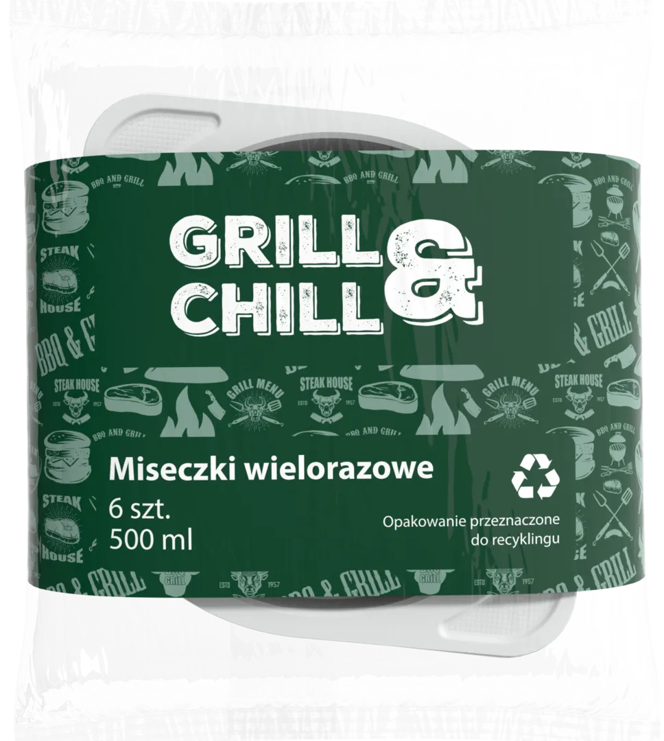 Miseczki wielorazowe Grill&Chill 0,5l 6szt widok 1
