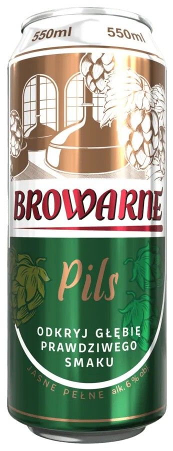 Piwo Browarne pils 0,55l 6% puszka widok 1