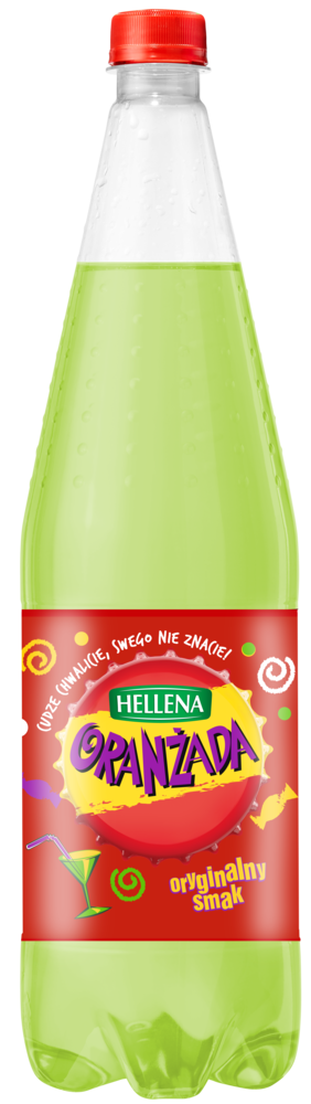 Napój gaz oranżada zielona 20% soku Hellena 1,25l widok 1
