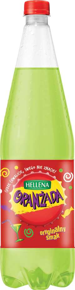 Napój gaz oranżada zielona 20% soku Hellena 1,25l widok 1