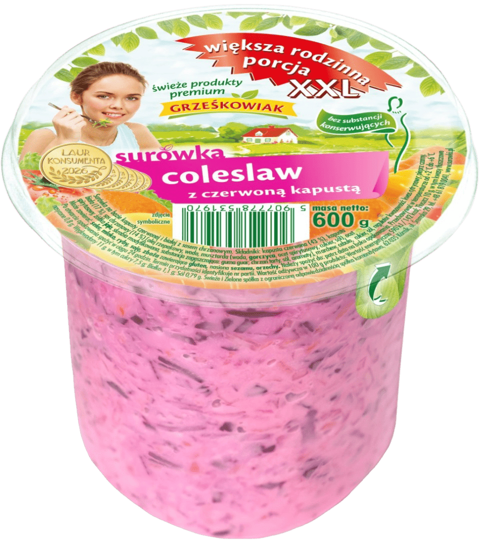 Surówka colesław z czerwo kapusty Grześkowiak 600g widok 1
