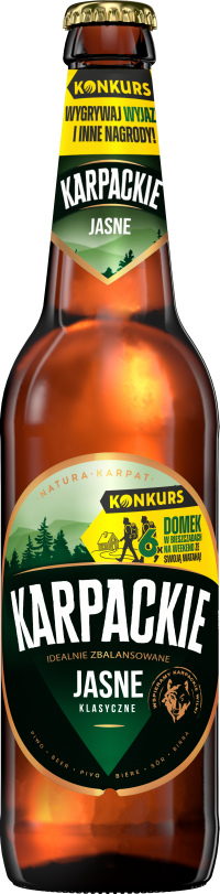 Piwo Karpackie Jasne 0,5l 6% but. zw. widok główny