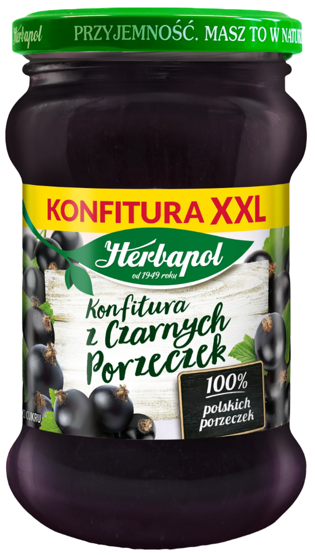 Konfitura z czarnych porzeczek XXL Herbapol 330g widok 1