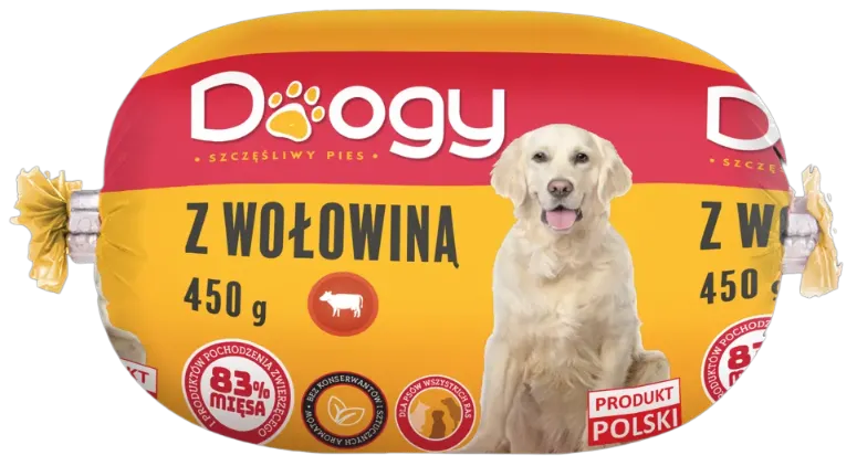 Karma dla psa mokra z wołowiną Doogy 450g widok 1