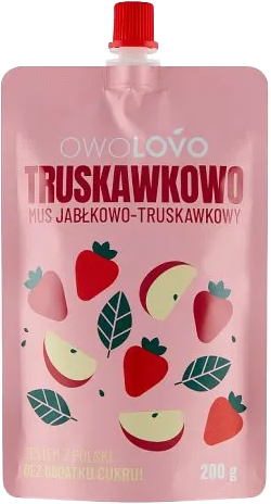 Mus jabłko truskawka Owolovo 200g widok 1