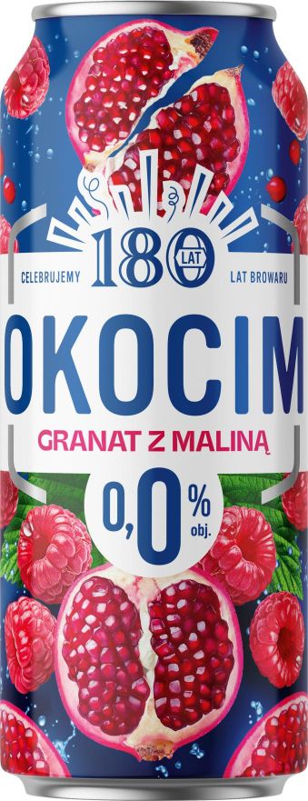 Piwo Okocim granat malina 0,5l 0% puszka widok 1