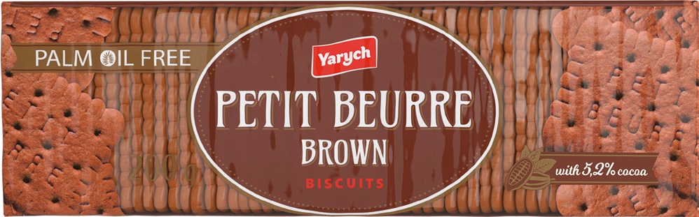 Herbatniki Petit Beurre Brown Yarych 200g widok główny