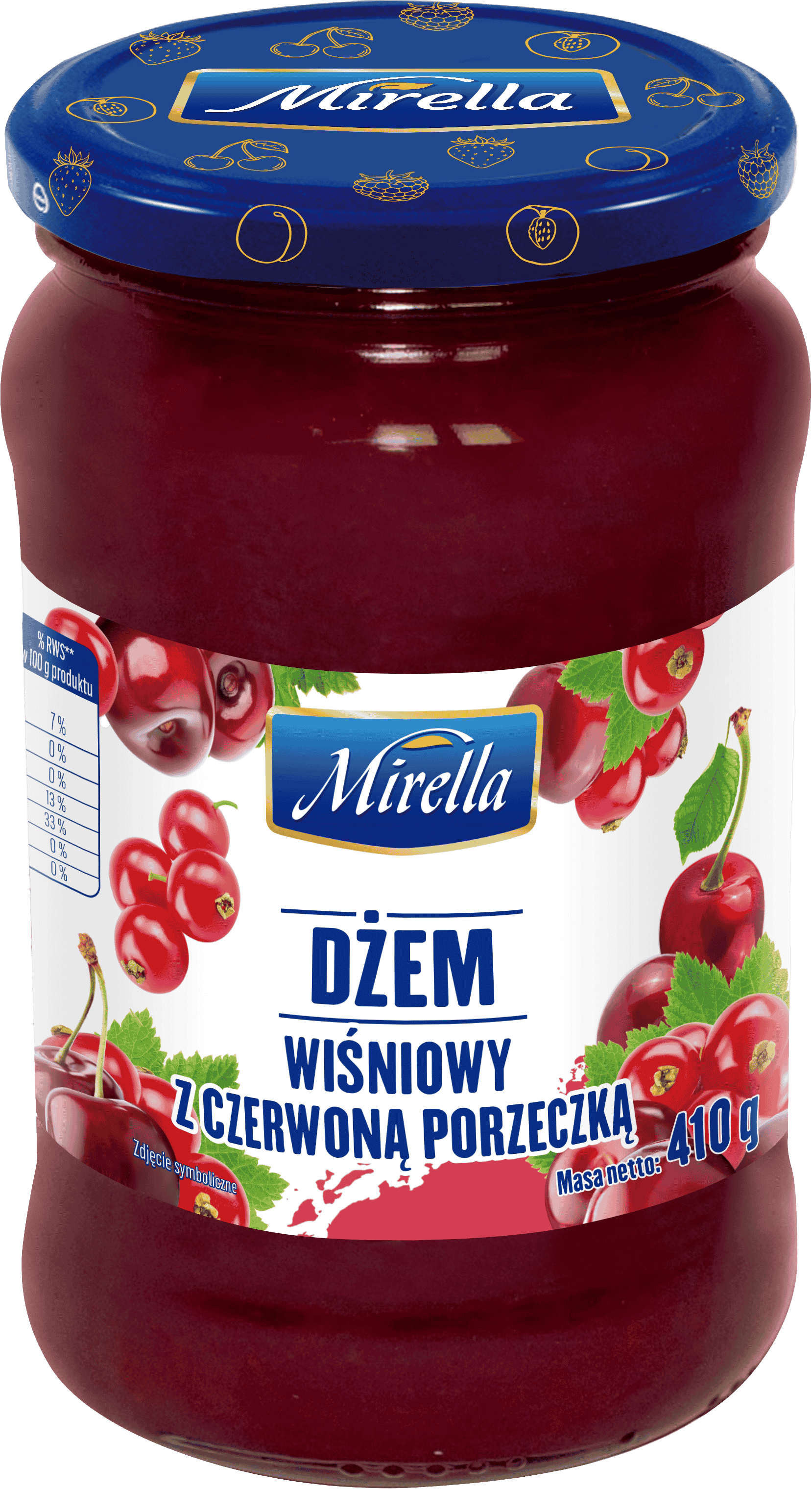 Dżem wiśniowy z czerwoną porzeczką Mirella 410g widok 1