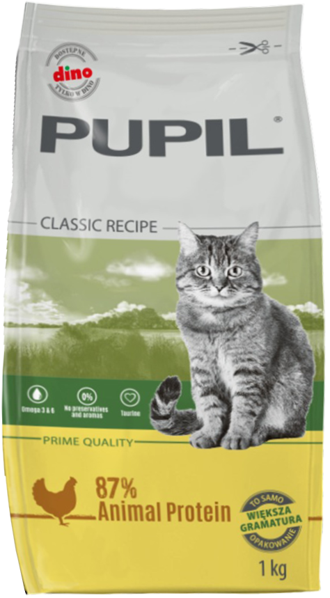 Karma dla kota sucha z drobiem Pupil 1kg widok 1
