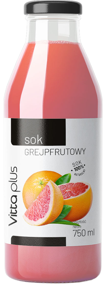 Sok różowy grejpfrut Vitta Plus 0,75l widok 1