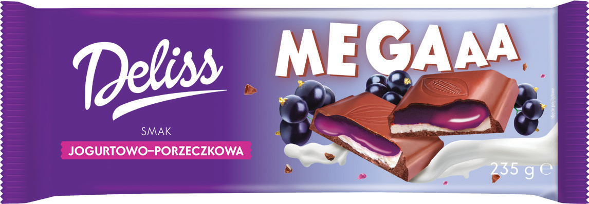 Czekolada mleczna jogurtowo porzeczk. Deliss 235g widok główny