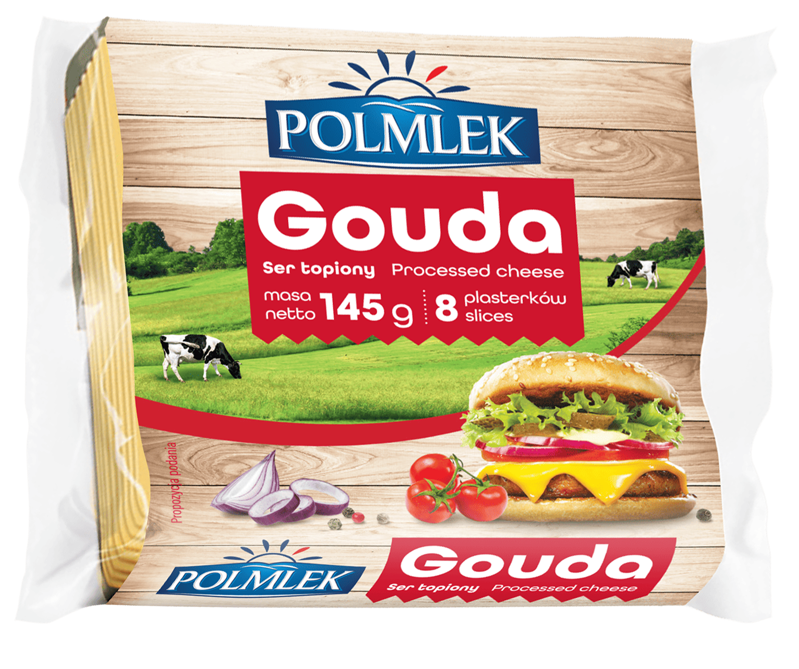 Ser topiony gouda Polmlek plastry 145g widok 1