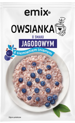 Owsianka jagodowa z siemieniem lnianym Emix 55g widok 1