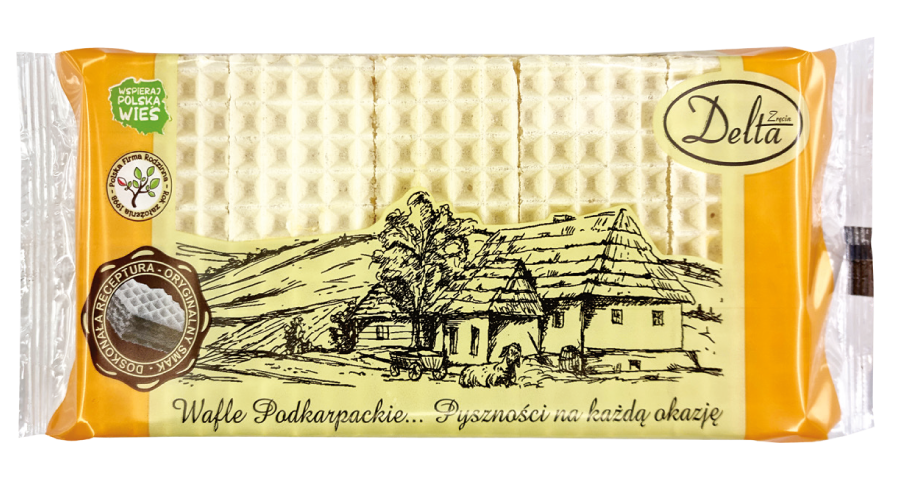 Wafle Podkarpackie mleczna krówka Delta 300g widok główny