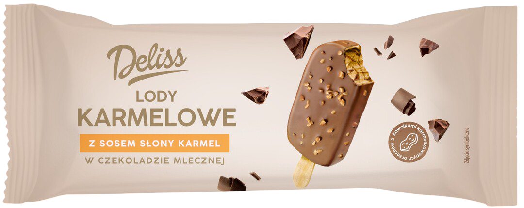 Lody na patyku karmelowe z sosem Deliss 120ml widok główny
