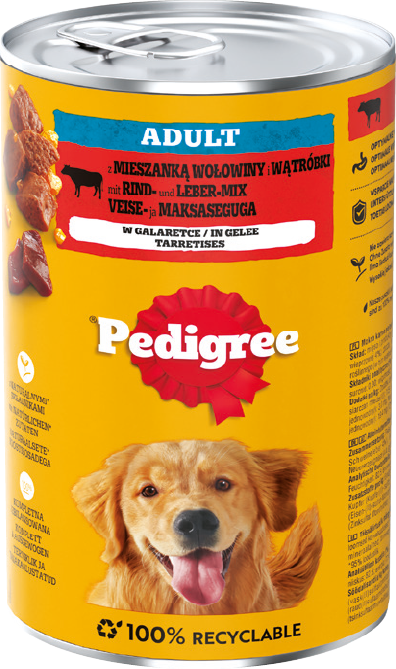 Karma dla psa mokra z wołowiną Pedigree 1,2kg widok główny