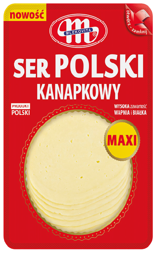 Ser Polski kanapkowy maxi Mlekovita plastry 300g widok główny