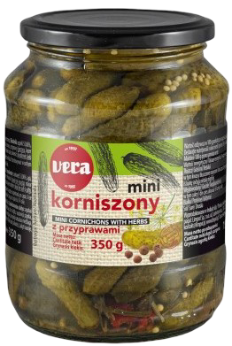 Korniszony mini z przyprawami Vera 350/190g widok 1