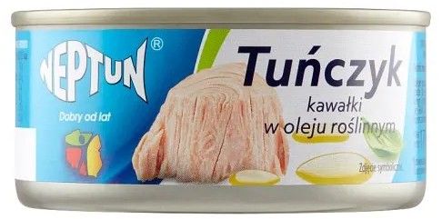 Tuńczyk kawałki w oleju Neptun 170/120g widok główny