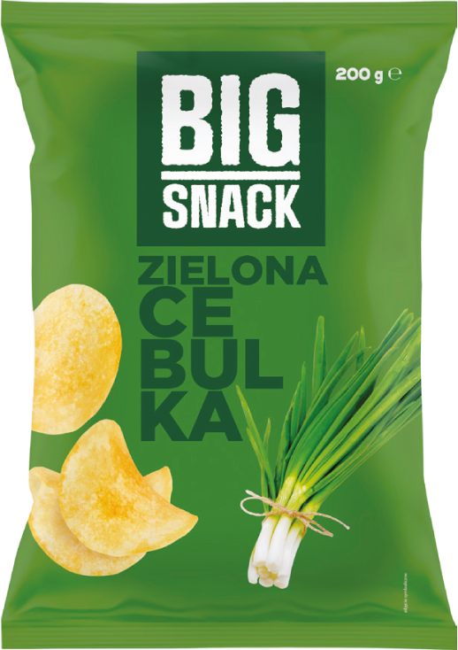 Chipsy zielona cebulka Big Snack 200g widok główny