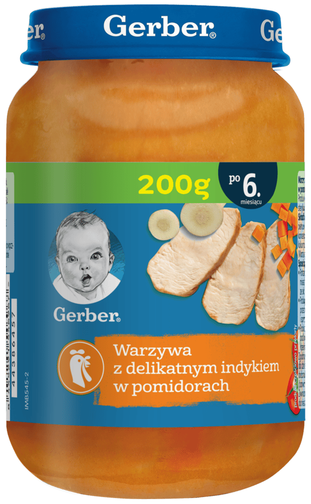 Danie warzywa z delikatnym indyk w pom Gerber 200g widok 1