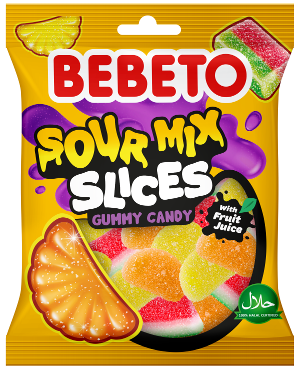 Żelki sour mix slices Bebeto 130g widok 1