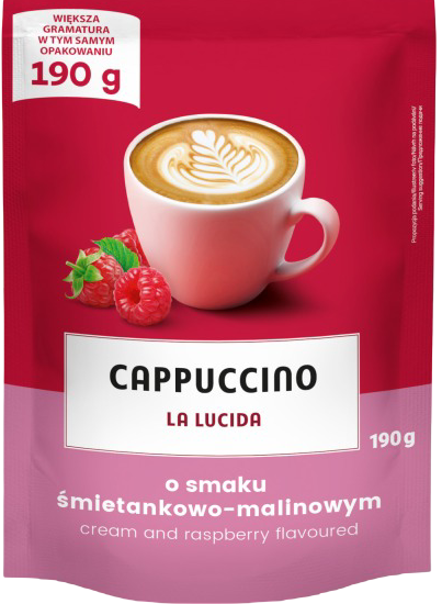 Kawa cappuccino śmietankowo malin. La Lucida 190g widok 1